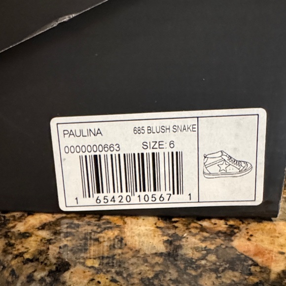 ShuShop Paulina Blush Snake Gold Star Sneakers - Picture 7 of 9